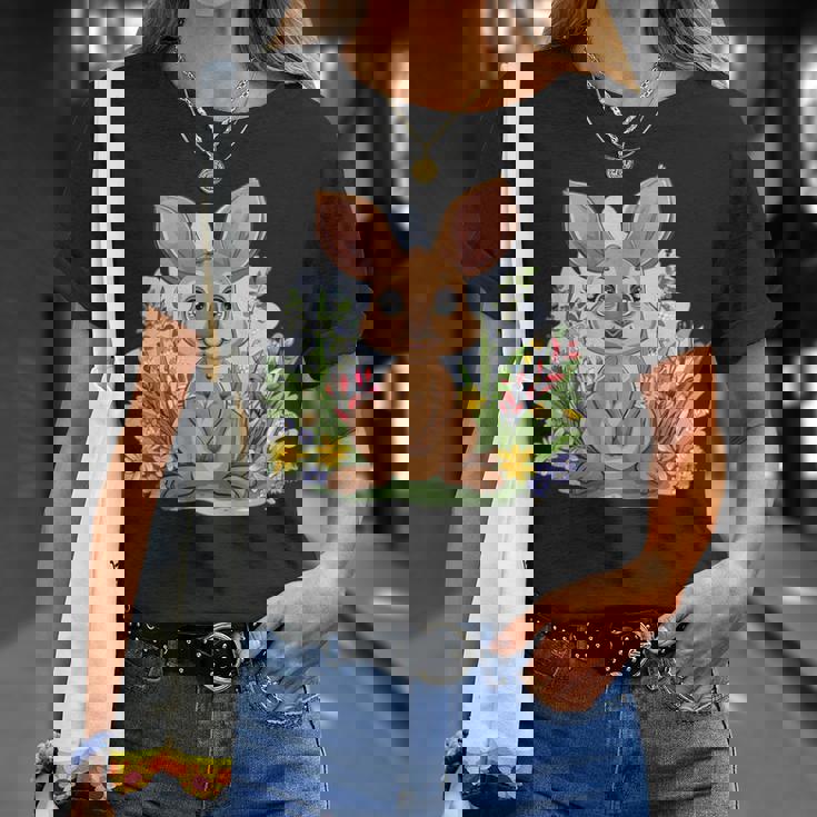 かわいい花カンガルー。 Tシャツ 彼女への贈り物