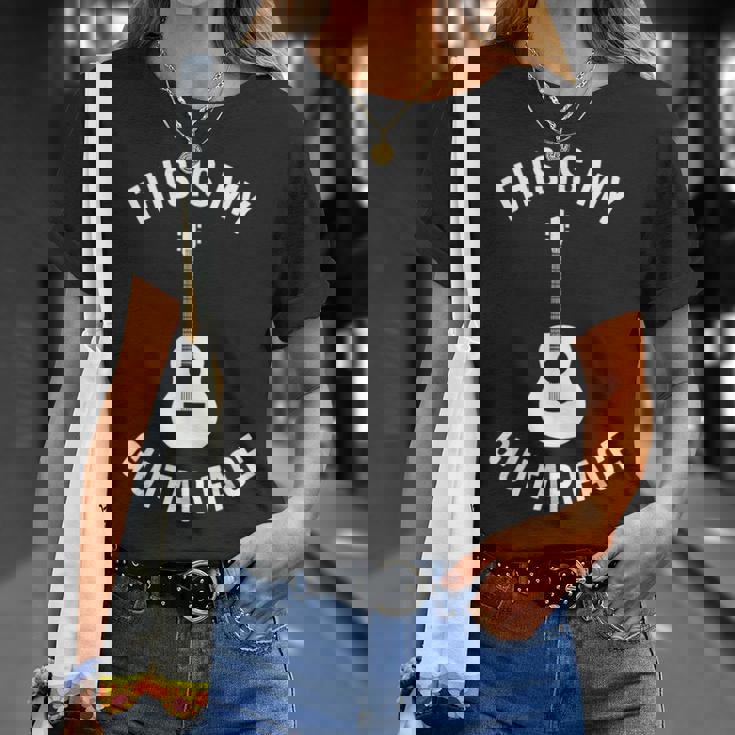 これは私のギターフェイスです ミュージシャン ギタリスト アコースティックギター Tシャツ 彼女への贈り物