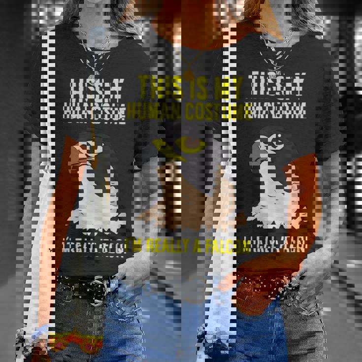 これは私の人間のコスチュームです私は本当にハヤブサ鳥です Tシャツ 彼女への贈り物