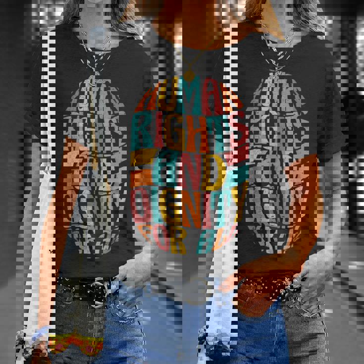 すべての人に人権と尊厳を Tシャツ 彼女への贈り物