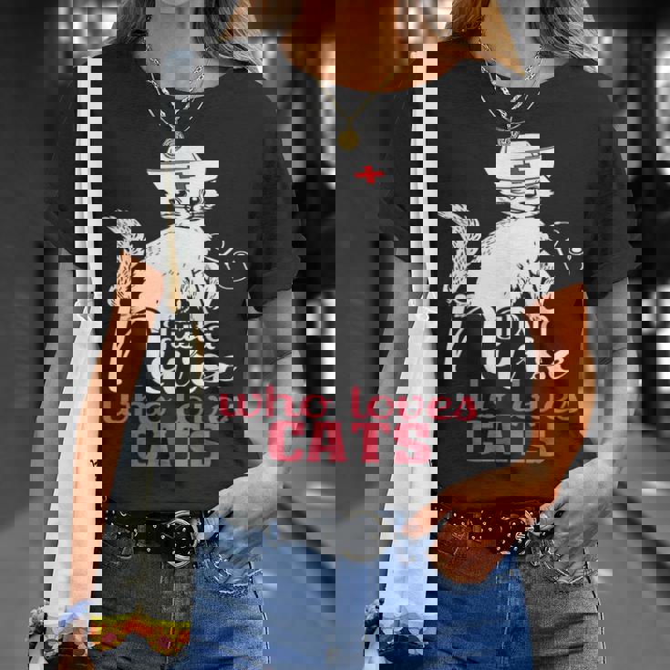 ただの猫好きナースおもしろいネコナース Tシャツ 彼女への贈り物