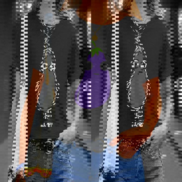 なす ナス 顔 イラスト かわいい おもしろ 面白い 簡単 シンプル ゆるい 野菜 Tシャツ 彼女への贈り物