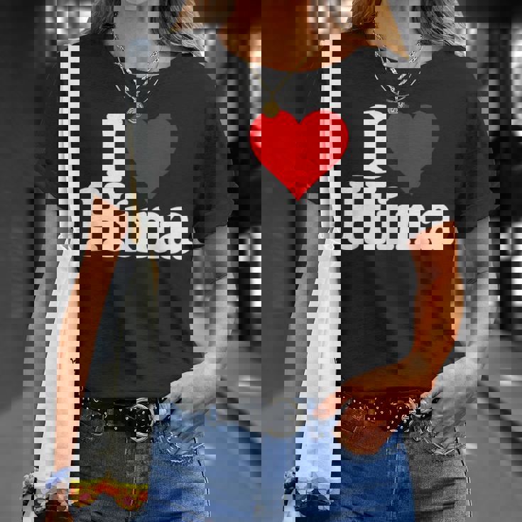 にハートのひな名前が大好き Tシャツ 彼女への贈り物