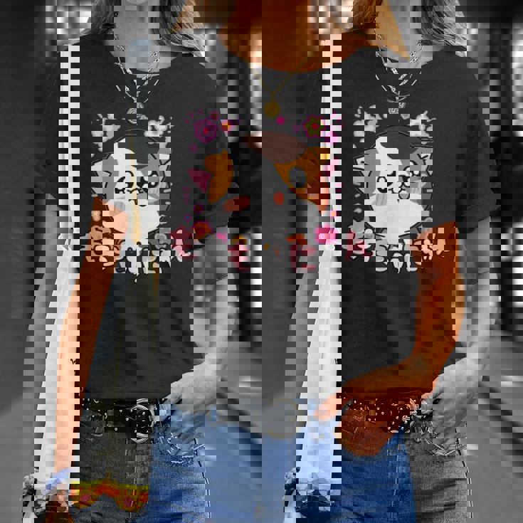 ねこ ユニークイラスト オリジナルキャラクター もちもふにゃん【Mochimofunyan】 Tシャツ 彼女への贈り物