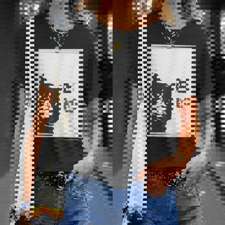 ねこさん Neko ハチワレ『まどの なか から』【どうぶつフレンズ】フキゲンネコ 猫 顔 窓 イラスト Tシャツ 彼女への贈り物