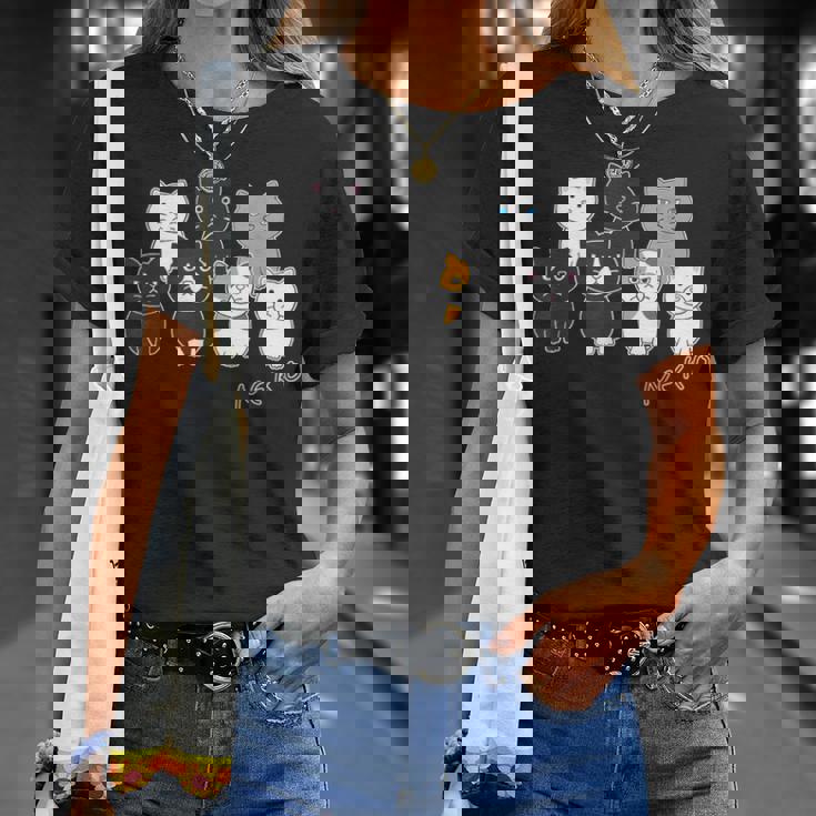 ねこさん『ウチノネコドコ』ハチワレ 黒猫 三毛猫 白猫 Neko【どうぶつフレンズ】フキゲンネコ 猫 動物 イラスト Tシャツ 彼女への贈り物