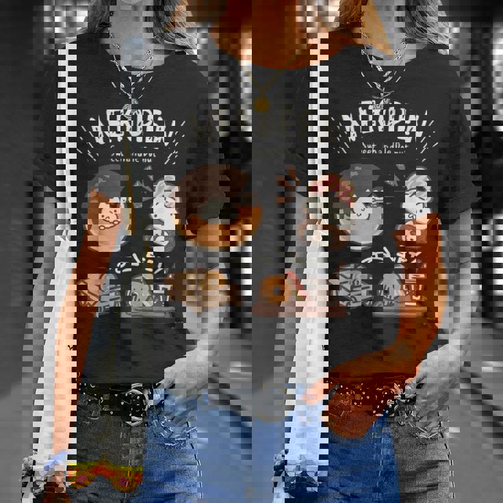 ねこぺん日和 ドーナツ ダークカラー Tシャツ 彼女への贈り物