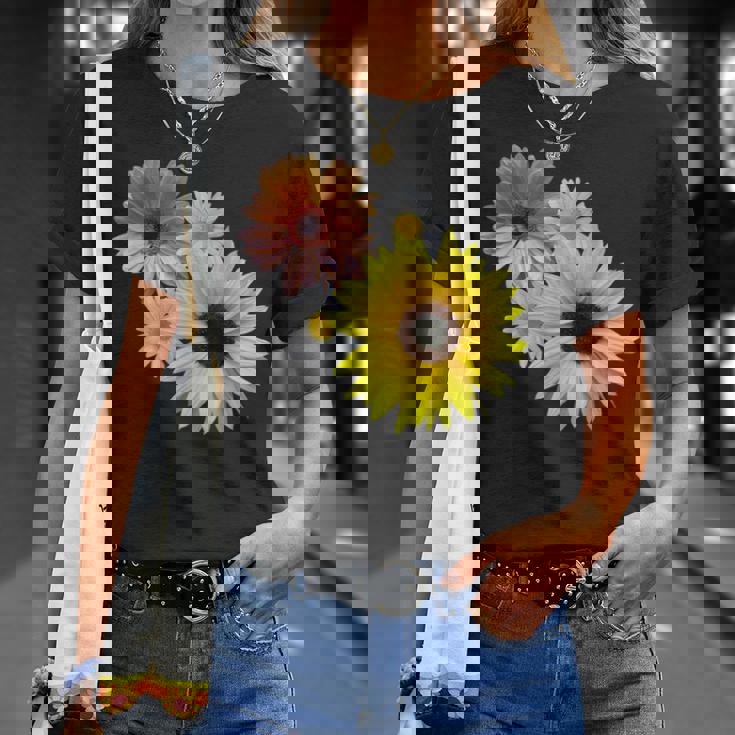 ひまわり ガーベラ 花 デイジー ガーベラ 花 デイジー 花柄 Tシャツ 彼女への贈り物