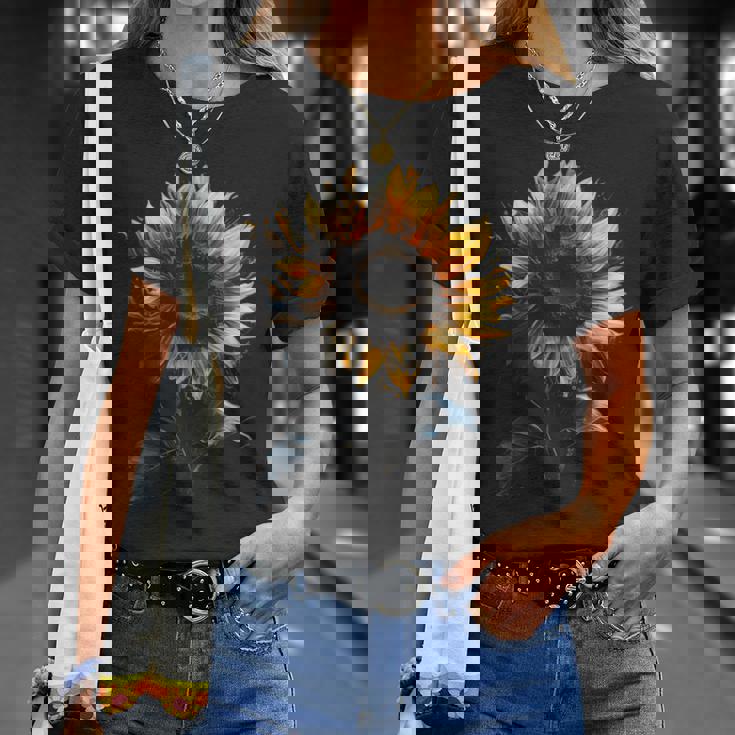 ひまわり ボタニカル 自然 アート フラワーガーデン ギフト Tシャツ 彼女への贈り物