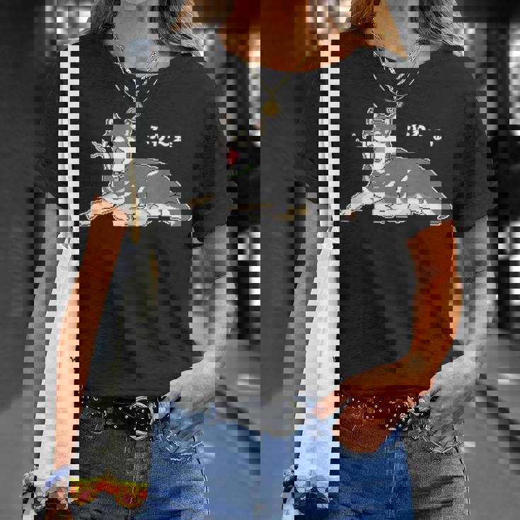 ふわーぁとあくびをする黒柴 柴犬のドット絵 Tシャツ 彼女への贈り物