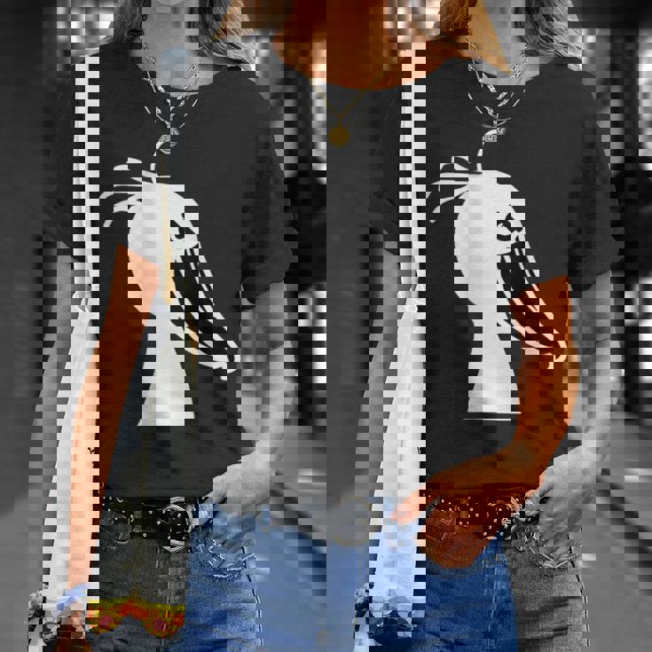 みんな大好きハシビロコウ 動かない鳥 はしび郎クラブ オリジナルデザイン イラスト おもしろ モノクロ Tシャツ 彼女への贈り物