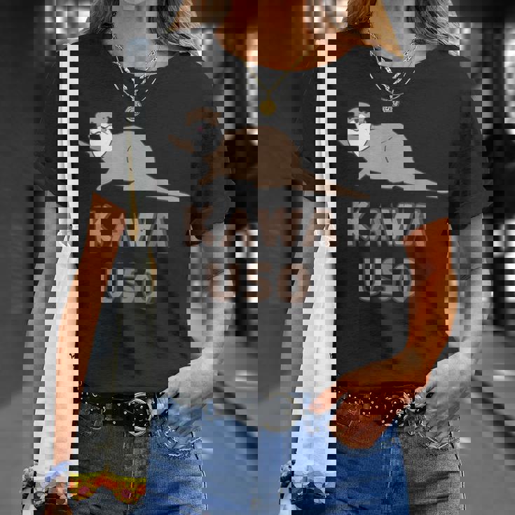 ゆるカワウソさん Otters オッターズ はろー”【No27】コツメカワウソ グッズ かわいい イラスト Tシャツ 彼女への贈り物