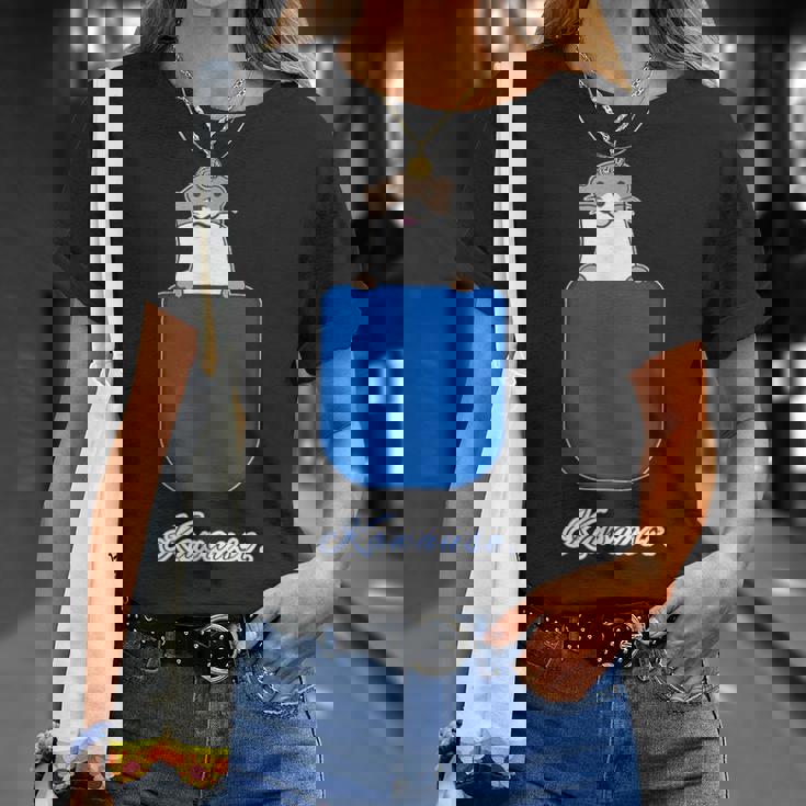 ゆるカワウソさん Otters オッターズ『いん ざ ぽけっと』（ブルーポケット）コツメカワウソ かわいい イラスト Tシャツ 彼女への贈り物