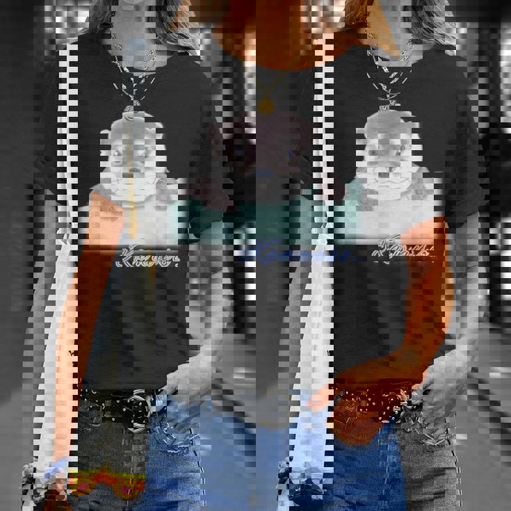 ゆるカワウソさん あそぶ？【 No2 】コツメカワウソ Tシャツ 彼女への贈り物