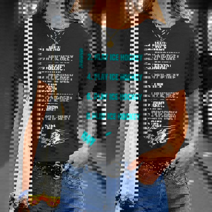 アイスホッケーデー 面白い アイスホッケー Tシャツ 彼女への贈り物
