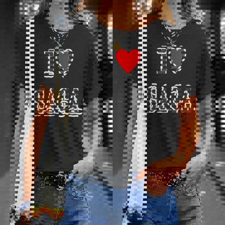 アイラブ・Saga 佐賀（I Love ハート）【47都道府県】ジモt ティ 地元 旅行 グッズ お土産 面白 Tシャツ 彼女への贈り物
