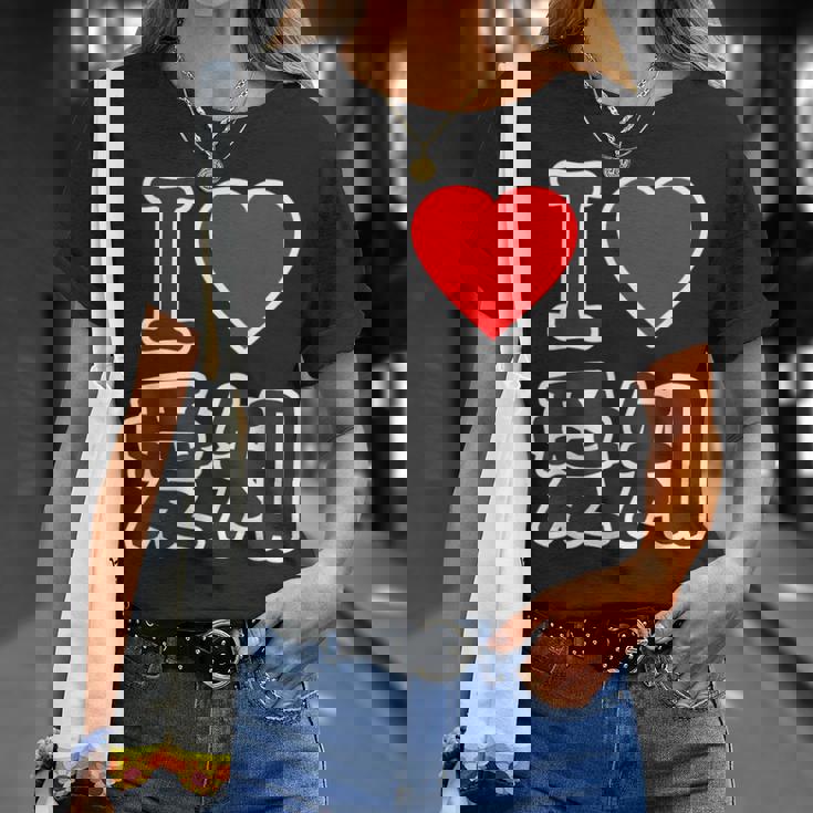 アイラブ・愛知（I Love ハート）Big 大きな文字【47都道府県】ジモtティ 地元愛 旅行お土産 面白 Tシャツ 彼女への贈り物