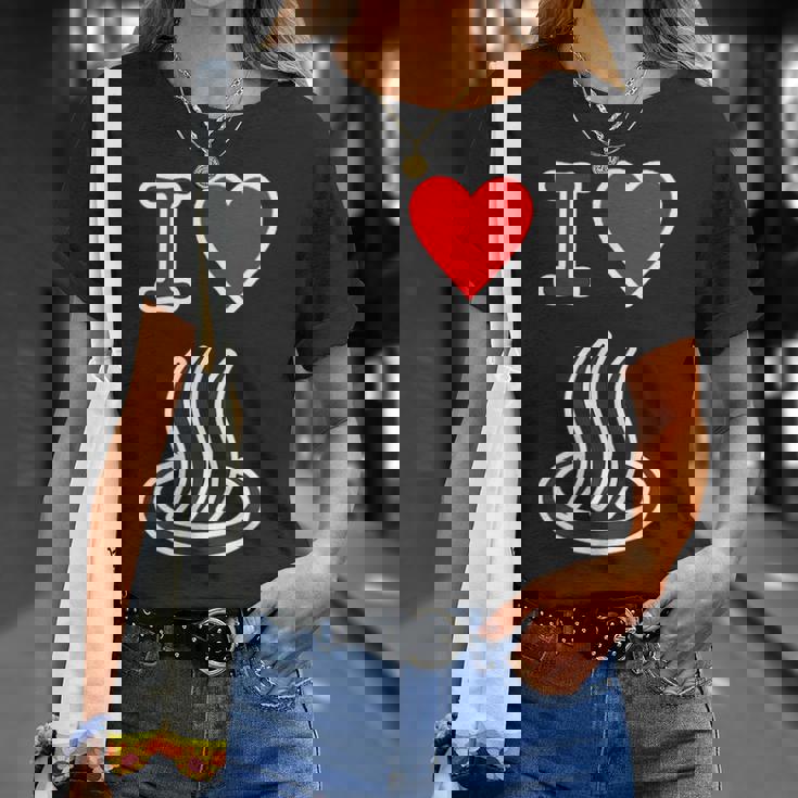 アイラブ・温泉 温泉マーク お風呂 銭湯 記号 お土産 旅行 ハート スタッフ メッセージ・面白 Tシャツ 彼女への贈り物