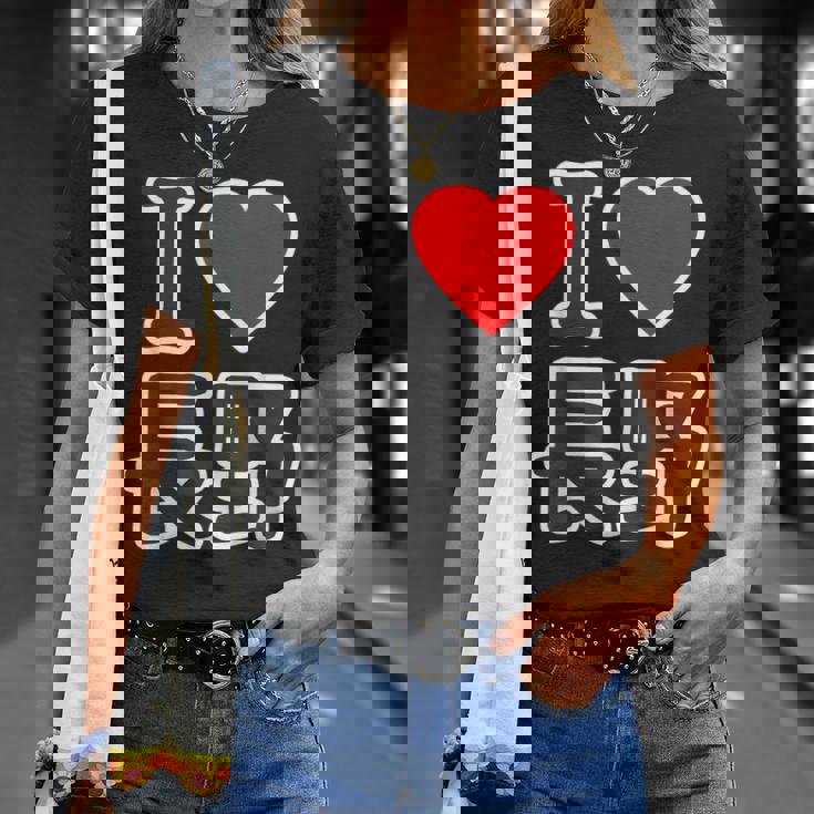 アイラブ・長野（I Love ハート）Big 大きな文字 ハート【47都道府県】ジモtティ 旅行お土産 面白 Tシャツ 彼女への贈り物