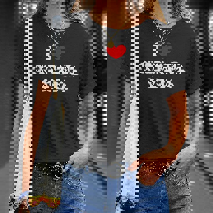 アイラブ沖縄そば アイハート 沖縄そば Tシャツ 彼女への贈り物