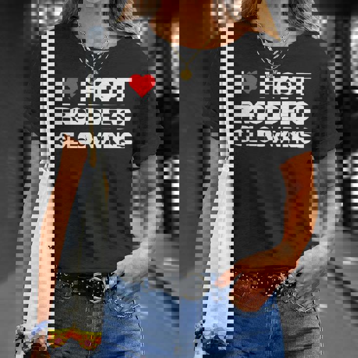 アイ・ラブ・ホット・ロデオ・クラウンズ・ファニー・ウェスタン・ロデオ・カウガール Tシャツ 彼女への贈り物