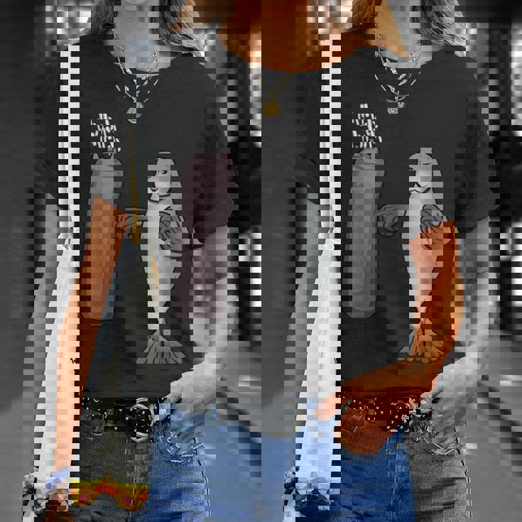 アザラシ ボクシング ホビーボックス スポーツ 海獣 Tシャツ 彼女への贈り物