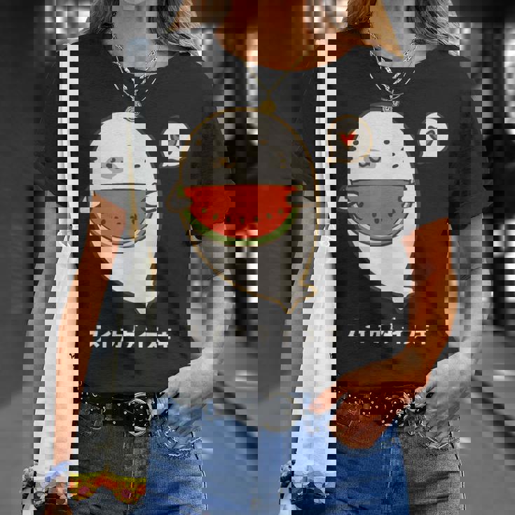 アザラシ 海豹 すいか スイカ大好き アザラシ かわいい イラスト アザラシ好き スイカ イラスト 手書き Tシャツ 彼女への贈り物