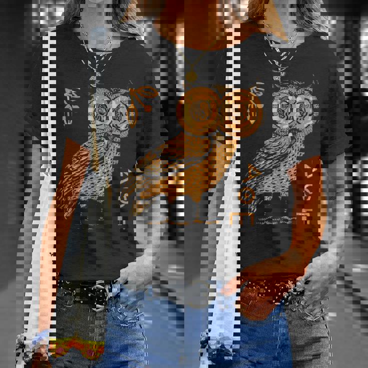 アテナのフクロウ ギリシャ神話 古代ギリシャ Tシャツ 彼女への贈り物