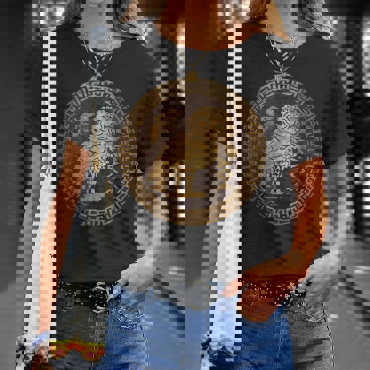 アテネ古代ギリシャ女神アテナのアテネのフクロウのシンボル Tシャツ 彼女への贈り物