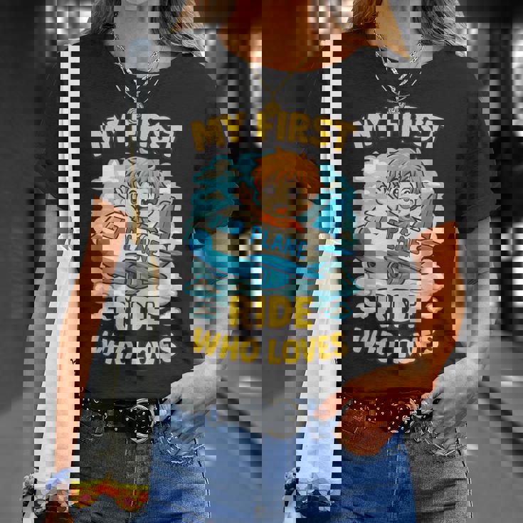 アニメ 飛行機 ライド ファーストクラスの乗客向け Tシャツ 彼女への贈り物