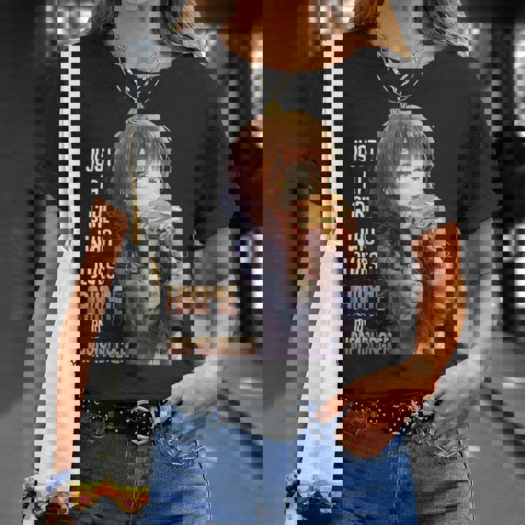 アニメとハンバーガーが大好きな女の子 Tシャツ 彼女への贈り物