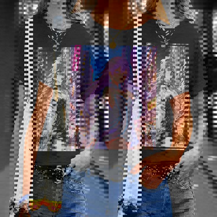 アニメの女の子、漫画、美学、かわいい、日本語、Waifu プリント Tシャツ 彼女への贈り物