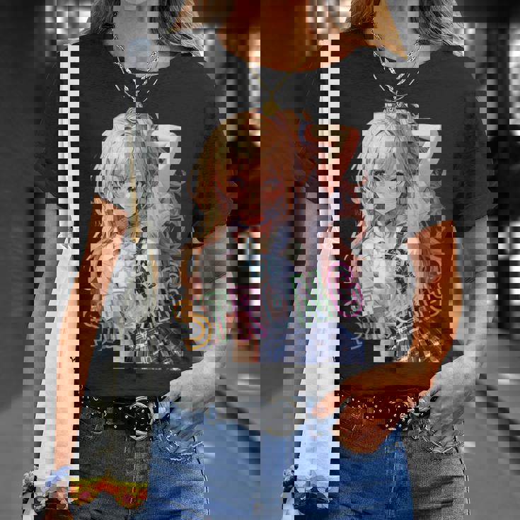 アニメ風イラスト ギャル 最強 可愛い女の子 Tシャツ 彼女への贈り物