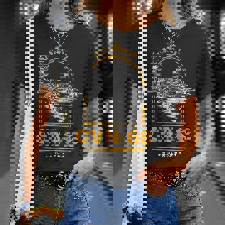 アメリカ海軍航空母艦 Cvn-68 ニミッツ Uss Nimitz Tシャツ 彼女への贈り物