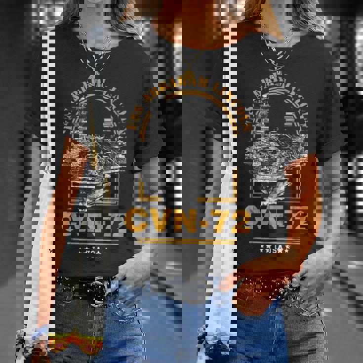 アメリカ海軍航空母艦 Cvn-72 エイブラハム・リンカーン Uss Abraham Lincoln Tシャツ 彼女への贈り物