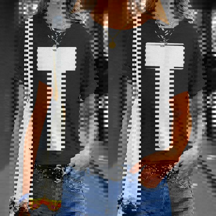 アルファベット大文字 モノグラム イニシャル Tシャツ 彼女への贈り物