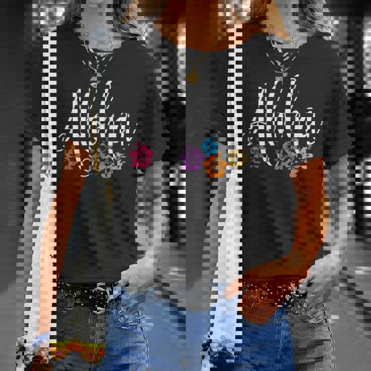 アロハ ハワイアン ハイビスカス フラワー サーファー マウイ カウアイ ハワイ Tシャツ 彼女への贈り物