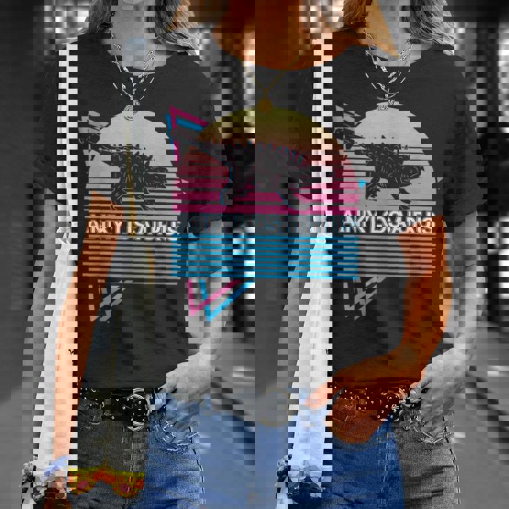 アンキロサウルス 恐竜 レトロ Tシャツ 彼女への贈り物