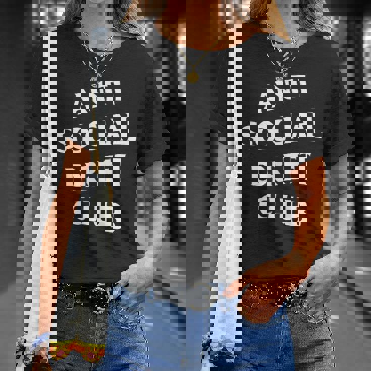アンチソーシャルドリフトクラブホワイトロゴフロントバック Tシャツ 彼女への贈り物