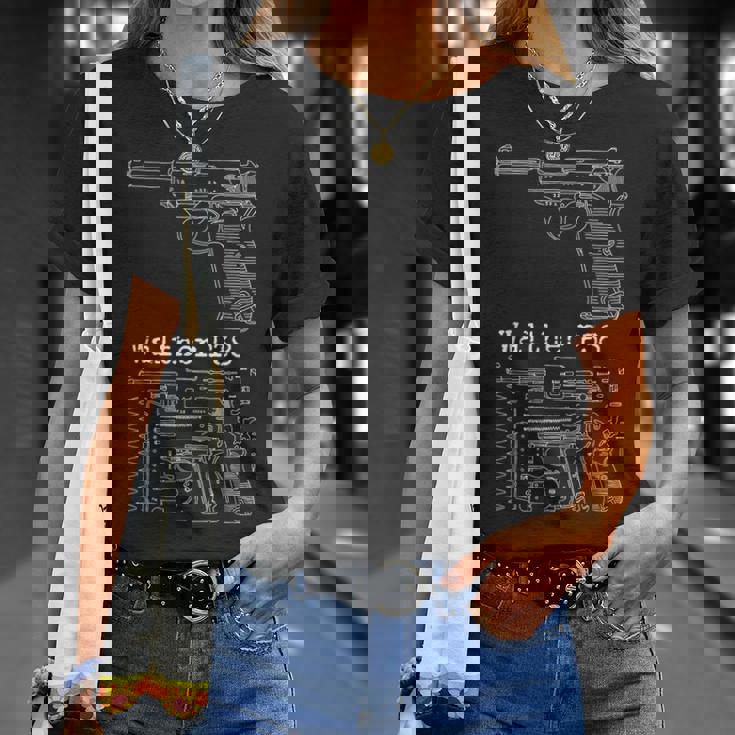 アンティークヴィンテージ第二次世界大戦 ワルサー P38 ガンコレクター用 Tシャツ 彼女への贈り物