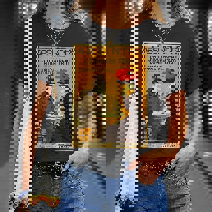 アールヌーボー アブサン ビクトリア朝 カップル テーブル Tシャツ 彼女への贈り物