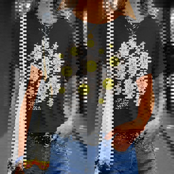 イエロー スマイル 顔 花mile Always キッズ 幼児 女の子 Tシャツ 彼女への贈り物