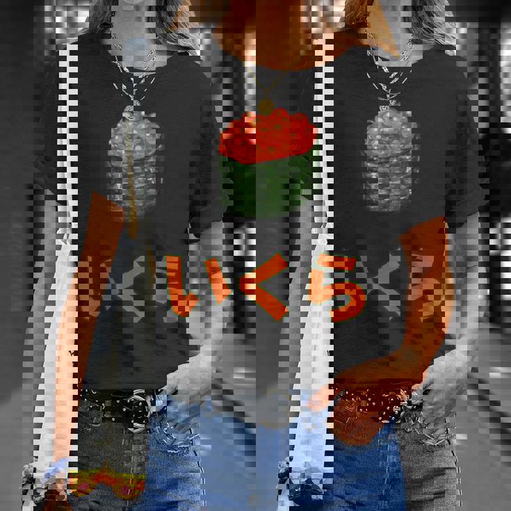 イクラいくら寿司サーモン卵サーモンキャビア Tシャツ 彼女への贈り物