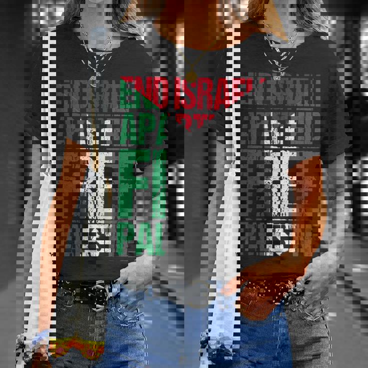イスラエルのアパルトテッドフリーパレスチナを終えましょう Tシャツ 彼女への贈り物