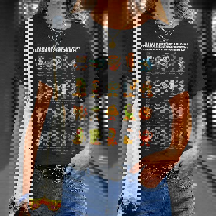 イタリア ブレイン ミーム コンピレーション キャラクター 手描き キッズ Tシャツ 彼女への贈り物