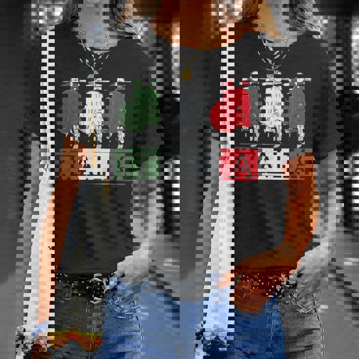 イタリア イタリア 国旗 スクーター ベスパ 原付ライダー お土産 ギフト Tシャツ 彼女への贈り物