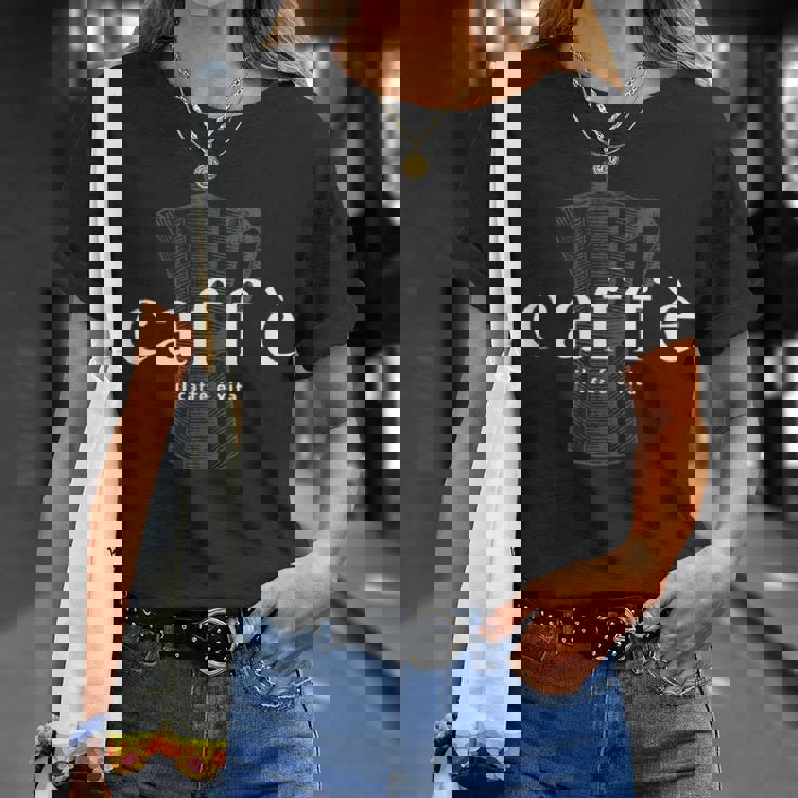 イタリアンカフェ Il Caffè Èita Coffee Is Life バリスタラテ 2 Tシャツ 彼女への贈り物