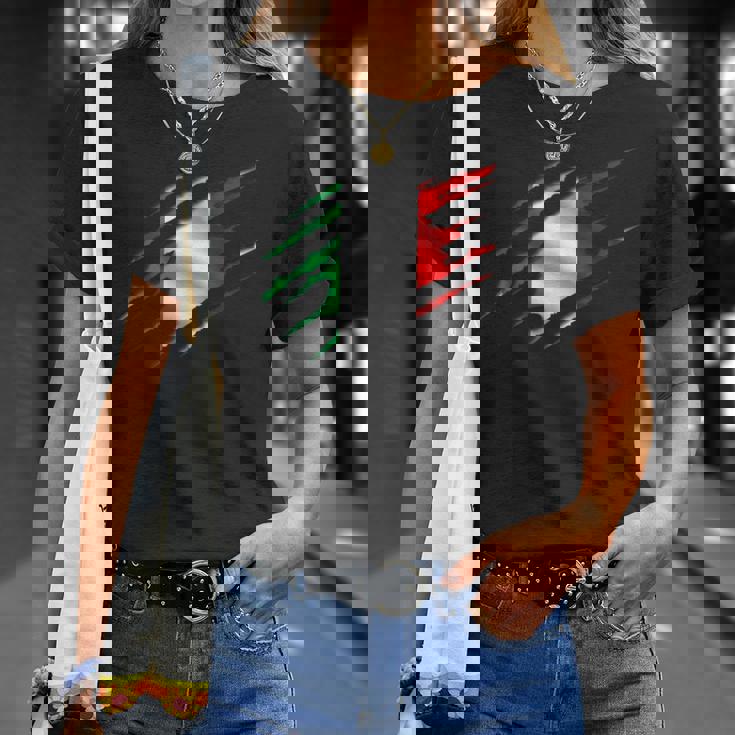 イタリア国旗 トリコロール イタリアバナー Tシャツ 彼女への贈り物