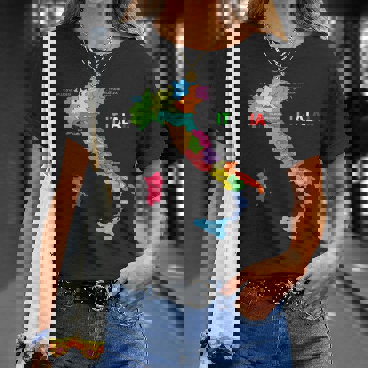 イタリア地図ブーツ 国旗 イタリア Tシャツ 彼女への贈り物