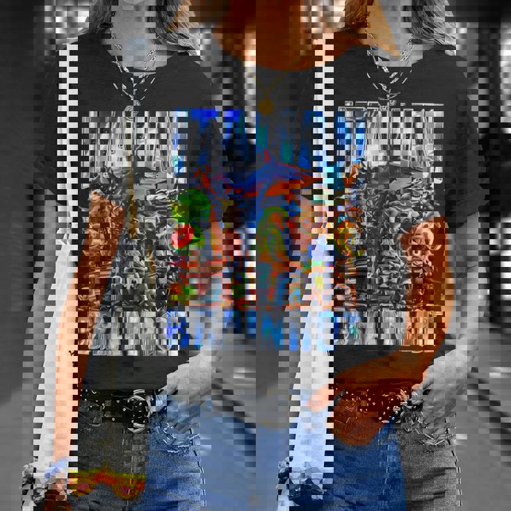 イタリア料理ブレインロット Tシャツ 彼女への贈り物